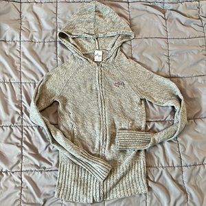 Grey knit XS teen Roxy zip up sweater.